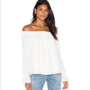 Evangeline Off Shoulder Long Sleeve Top in Ivory
